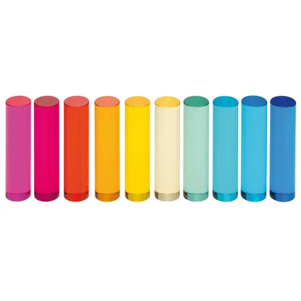 Cylindres acryliques 10 x 2,5 cm, set de 10 — Eduplay jouet pédagogique