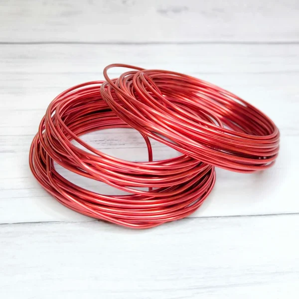 Fil de bricolage aluminium Ø 2mm • 1 mètre • rouge — Kiki-Ena Matériel de bricolage Bois naturel