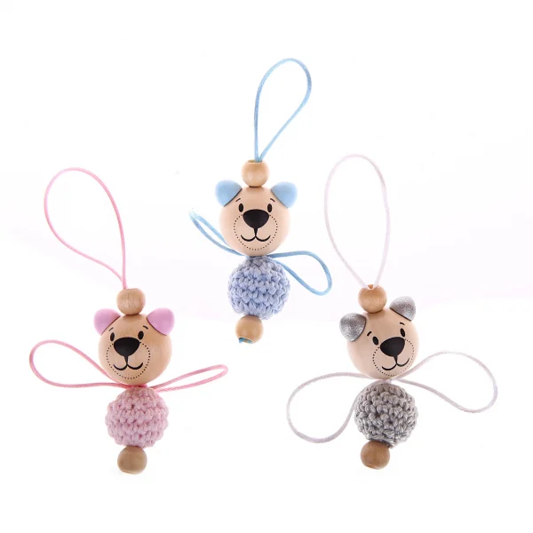 Kit créatif Ourson-ange Lot de 3 — Kiki-Ena Matériel de bricolage Bois naturel