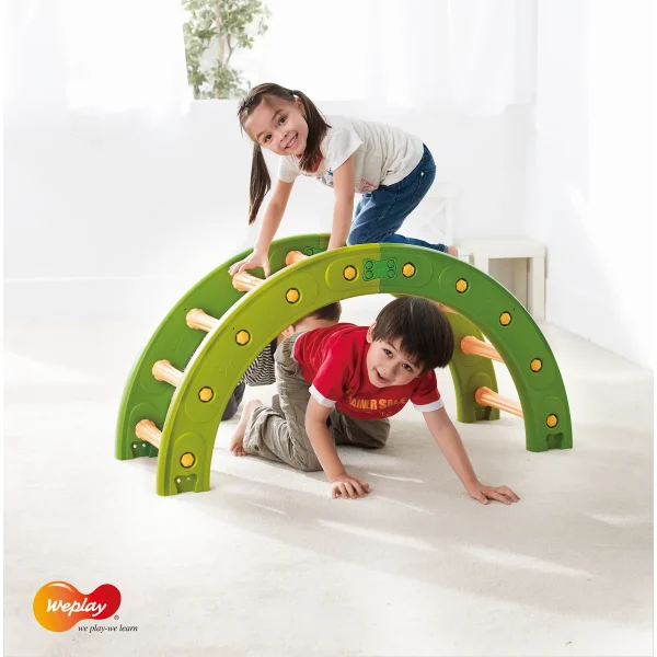 Roue d'équilibre demi-cercle verte — Kiki-Ena Matériaux de bricolage en bois naturel
