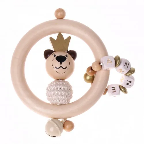Set de bricolage Anneau de dentition Ours couronne or — Kiki-Ena Matériel de bricolage Bois naturel