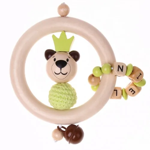 Kit anneau de préhension ours couronne citron — Kiki-Ena Matériel de bricolage bois naturel