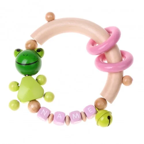 Kit anneau de préhension grenouille rose — Kiki-Ena Matériel de bricolage bois naturel