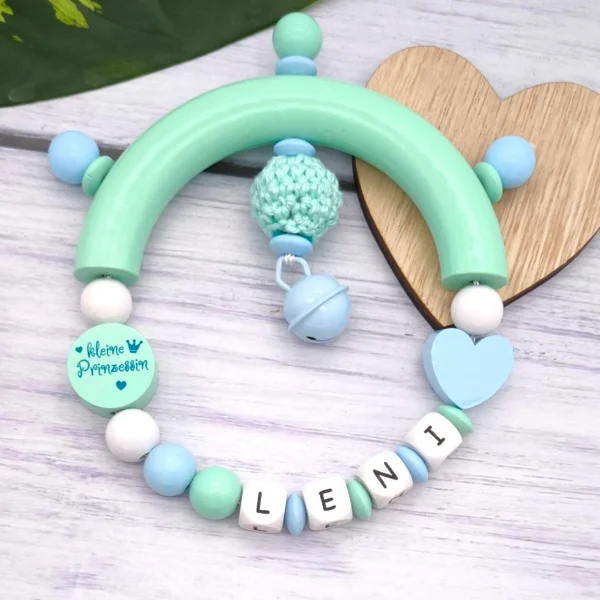Kit créatif Anneau de dentition Petite Princesse - menthe — Kiki-Ena Matériel créatif Bois naturel