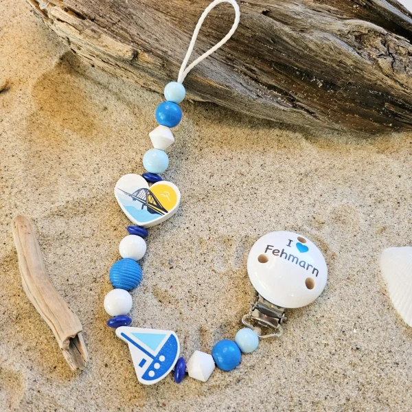 Kit créatif Chaîne de sucette en perles de bois « Fehmarn » — Matériel créatif Kiki-Ena Bois naturel