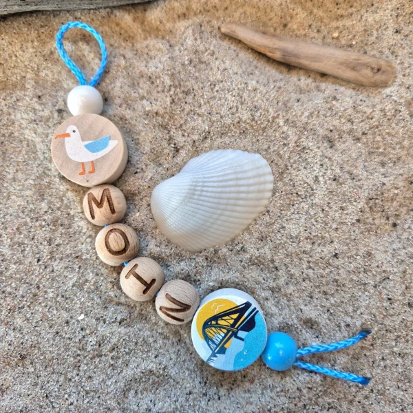 Kit de bricolage - Porte-clés "Moin Fehmarn" — Kiki-Ena Loisirs Créatifs Bois Naturel