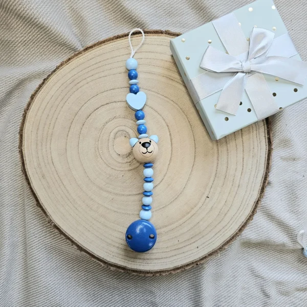 Ensemble de bricolage Chaîne de tétine Bleu IV — Kiki-Ena Matériel de bricolage Bois naturel