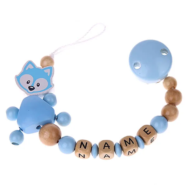 Kit créatif Cordon tétine Renard bleu Kit créatif — Kiki-Ena Matériel de bricolage Bois naturel