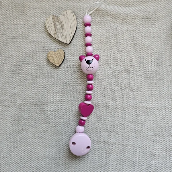 Ensemble de création Chaîne de sucette Rose I — Kiki-Ena Matériel de bricolage Bois naturel