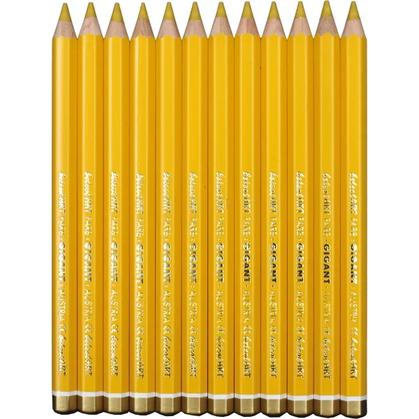 belcolART Farb Gigant 12 crayons jaunes foncés — Jouet pédagogique Eduplay pour la maternelle