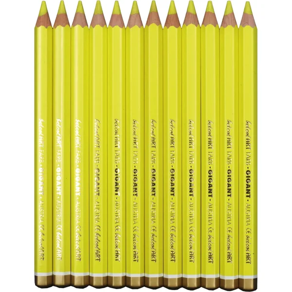 belcolART Farb Gigant 12 crayons jaunes — Jouet pédagogique Eduplay pour la maternelle