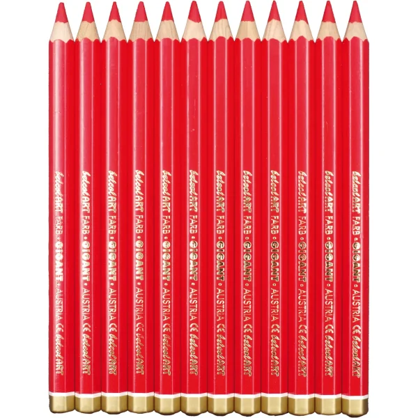 belcolART Farb Gigant 12 crayons rouges — Jouet pédagogique Eduplay pour la maternelle