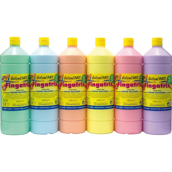 belcolART Fingatrix Set Pastel 6 x 1000ml 6 couleurs — Eduplay jouets pédagogiques maternelle