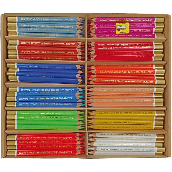 belcolART Trigon Gigant Couleurs complémentaires 12 couleurs 180 crayons — Eduplay jouets pédagogiques maternelle