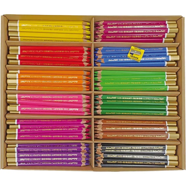 belcolART Trigon Gigant Couleurs primaires 12 couleurs 180 crayons — Eduplay jouets pédagogiques maternelle