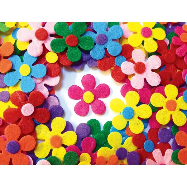 Fleurs en feutre colorées, set de 100 — Jeu éducatif Eduplay pour la crèche