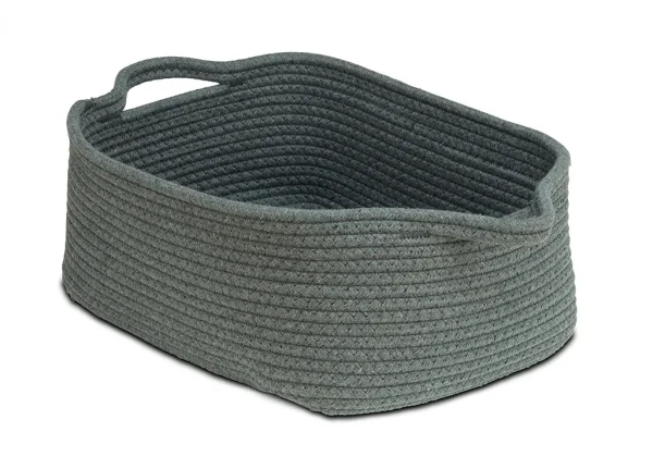 Panier corde plat gris foncé (lot de 6) — Millhouse Lernspielzeug Schule