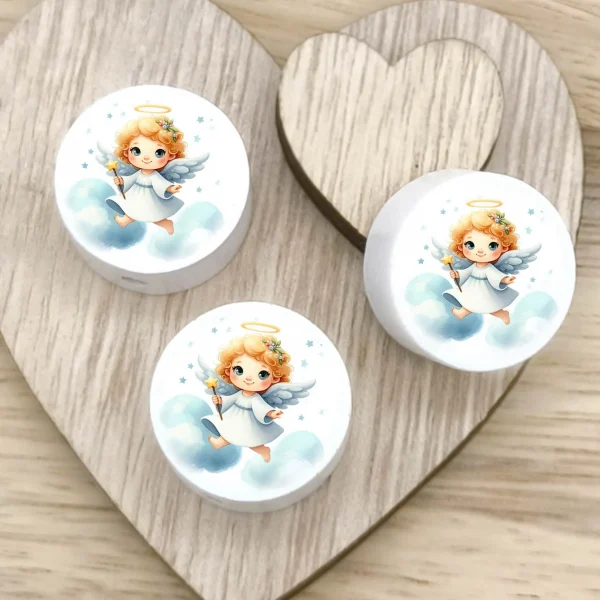 Perle à Motif Ange — Kiki-Ena Matériel de Bricolage Bois Naturel