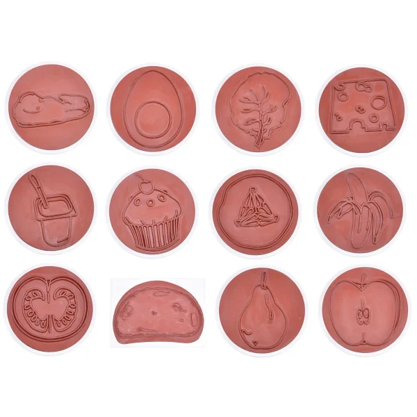 Set de 12 tampons aliments — Eduplay jeu pédagogique Kita