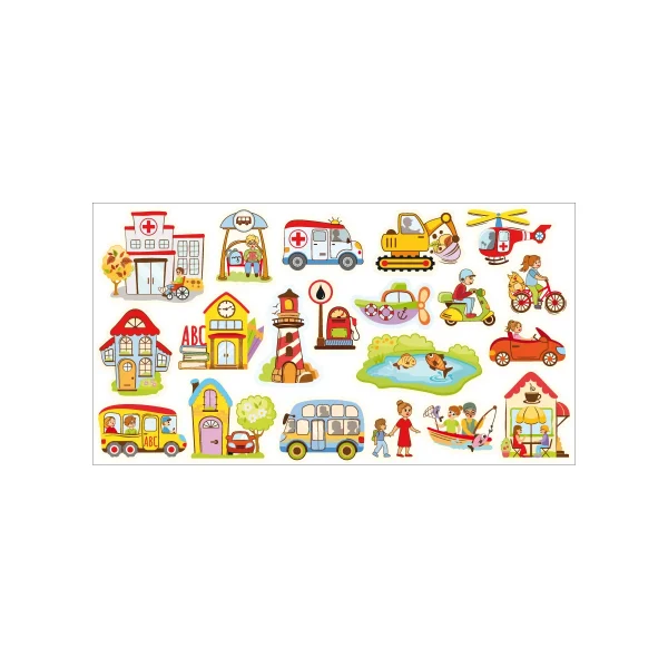 Figurines pour Mega-Tableau magnétique Ville — Eduplay jouet pédagogique crèche