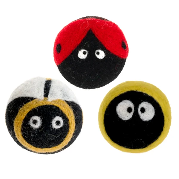 Balles en Feutre Coccinelles Coffret 3 pièces — Eduplay jouet pédagogique maternelle
