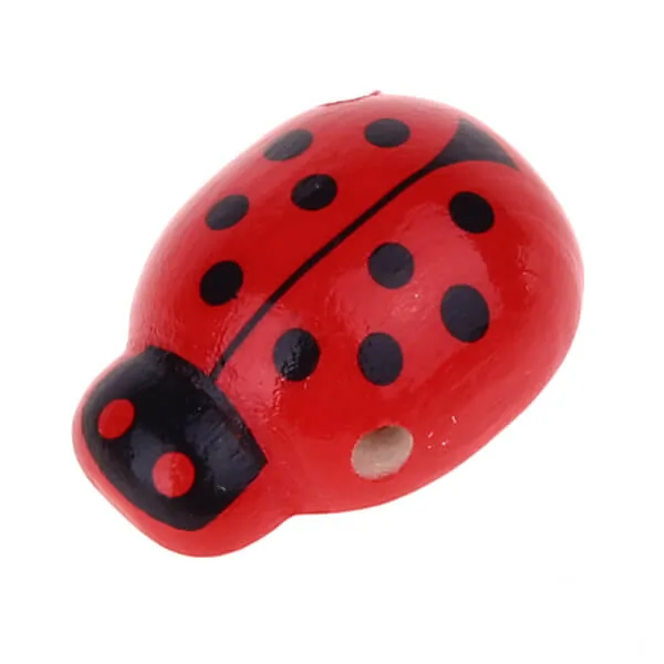 Perle moulée Coccinelle — Kiki-Ena Matériel de bricolage Bois naturel