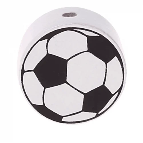 Perle à motif Football — Kiki-Ena Matériel artisanal Bois naturel