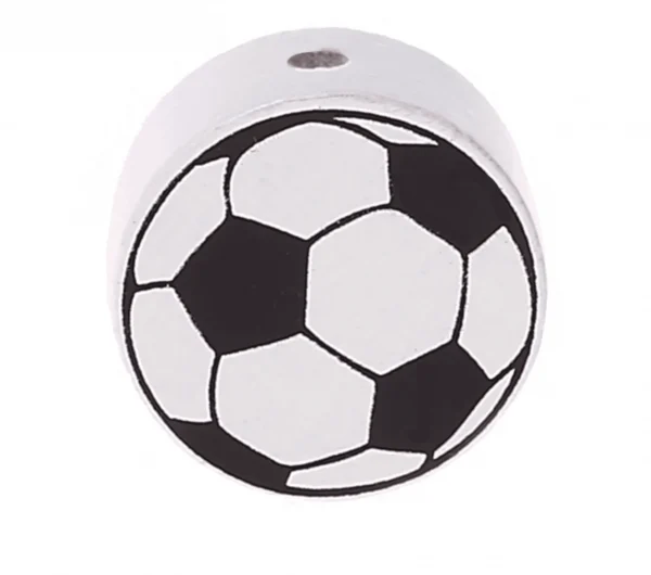 Perle à motif Football — Kiki-Ena Matériel artisanal Bois naturel