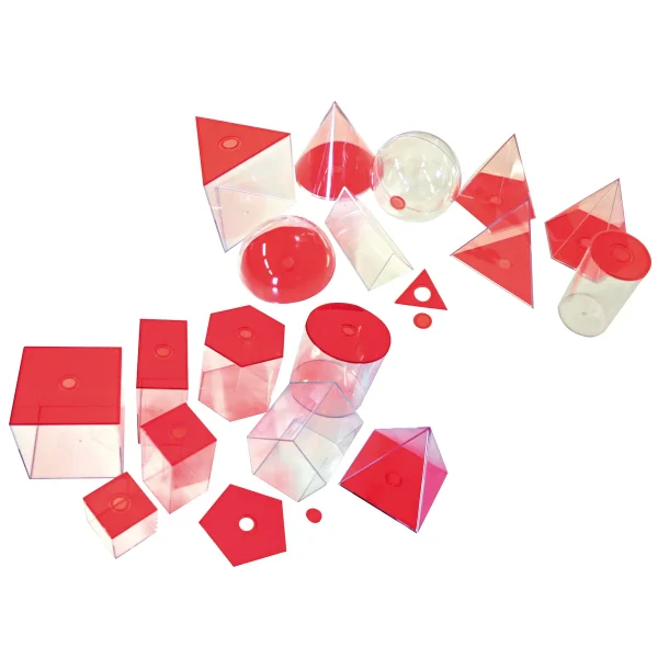 Corps géométriques rouge transparent grand — Eduplay jeu pédagogique Maternelle