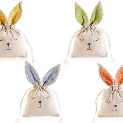 Sachet cadeau Lapin de Pâques "oreilles colorées" — Kiki-Ena Matériaux de loisir créatif Bois naturel