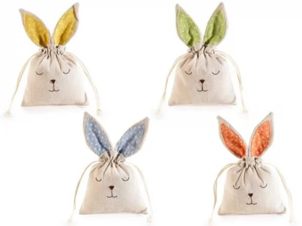 Sachet cadeau Lapin de Pâques "oreilles colorées" — Kiki-Ena Matériaux de loisir créatif Bois naturel