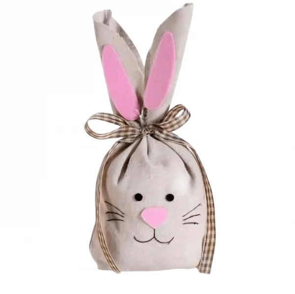 Sachet cadeau Lapin de Pâques « gris » SOLDES — Matériel créatif Kiki-Ena Bois naturel