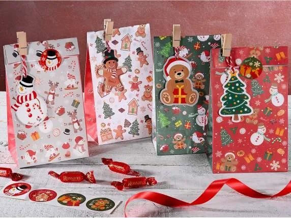 Sachet cadeau Noël avec suspension — Kiki-Ena Loisirs créatifs Bois naturel