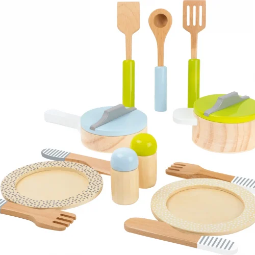 Ensemble Vaisselle et Casseroles pour Cuisine d'Enfants — Millhouse Jouets Éducatifs École