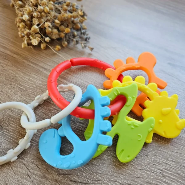 Anneau de dentition Dino "multicolore" — Millhouse Jouet éducatif École