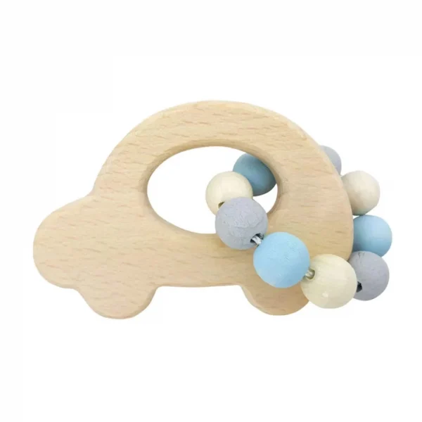 Hochet à saisir Voiture - naturel bleu — Millhouse Jouet éducatif École