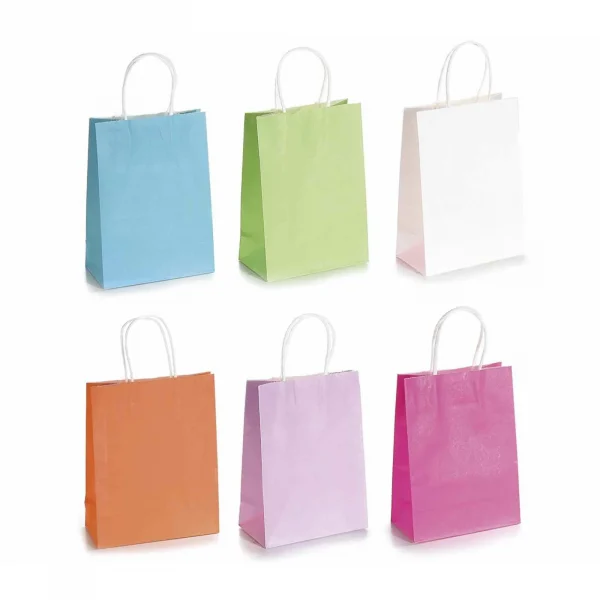 Grand sac cadeau coloré • Papier — Kiki-Ena Matériel de loisirs créatifs Bois naturel