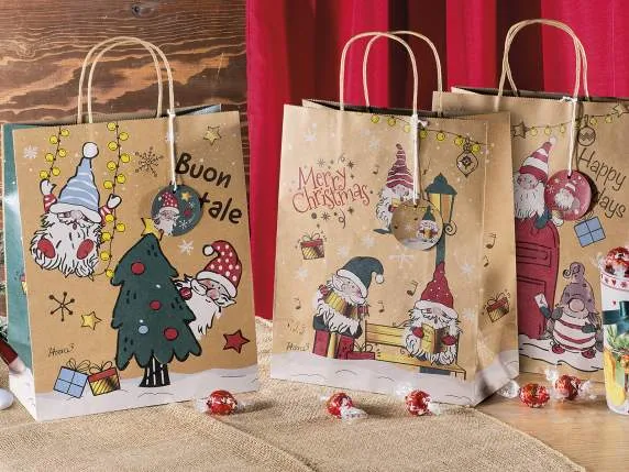 Grand sachet cadeau Lutin de Noël — Kiki-Ena Loisirs créatifs Bois naturel