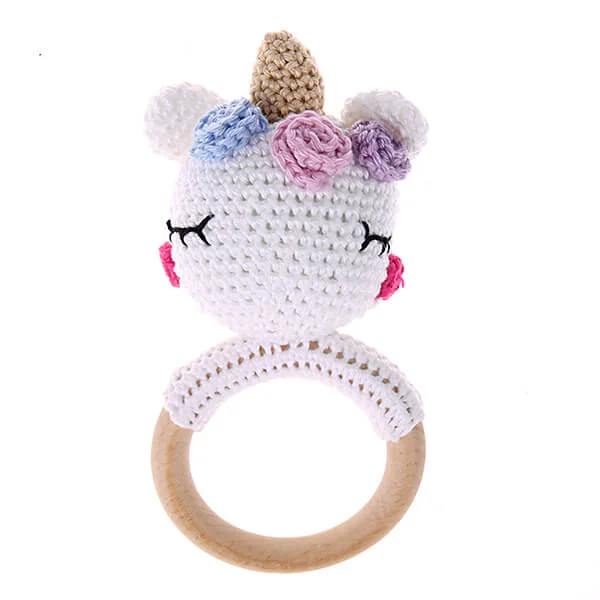 Hochet crocheté Licorne — Kiki-Ena Matériel créatif Bois naturel