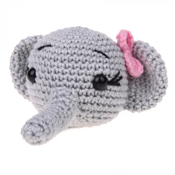 Animal au crochet Éléphant avec nœud — Kiki-Ena Matériel de bricolage Bois naturel