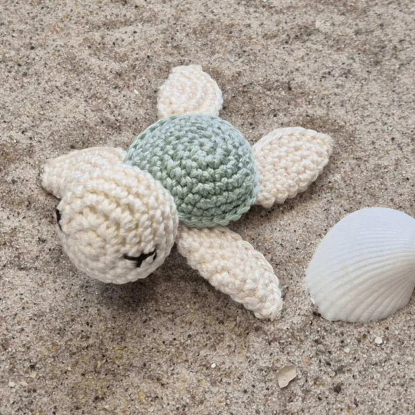 Animal crocheté Tortue vert — Kiki-Ena Matériel de bricolage Bois naturel