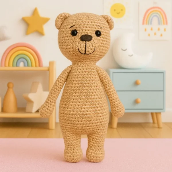 Ourson Crocheté — Kiki-Ena Matériel de Loisirs Créatifs Bois Naturel