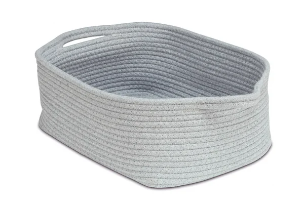 Panier corde plat gris clair (lot de 6) — Millhouse Lernspielzeug Schule