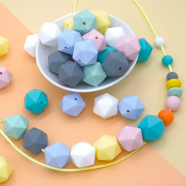 Perle Hexagon Silicone 16 mm — Kiki-Ena Matériel de bricolage Bois naturel