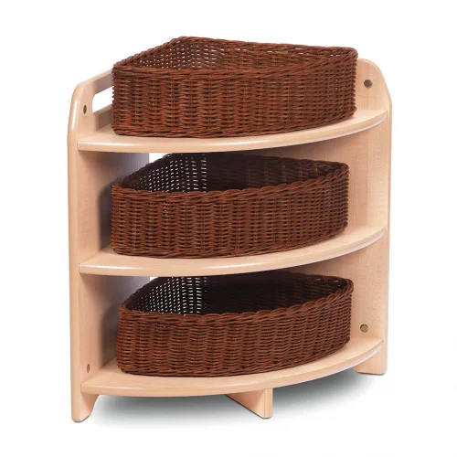 Étagère d'angle haute, 90°, avec 3 paniers — Millhouse Lernspielzeug Schule