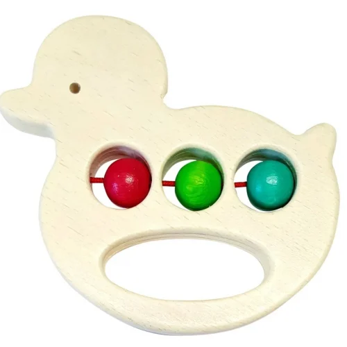 Anneau de dentition en bois Canard — Millhouse Jouet éducatif École