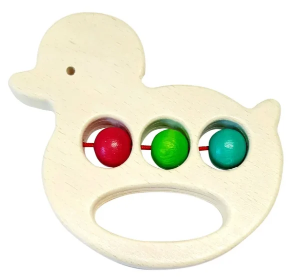 Anneau de dentition en bois Canard — Millhouse Jouet éducatif École