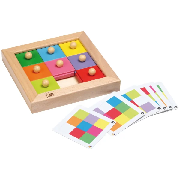 Jeu coulissant en bois avec 6 cartes — Eduplay jouet pédagogique