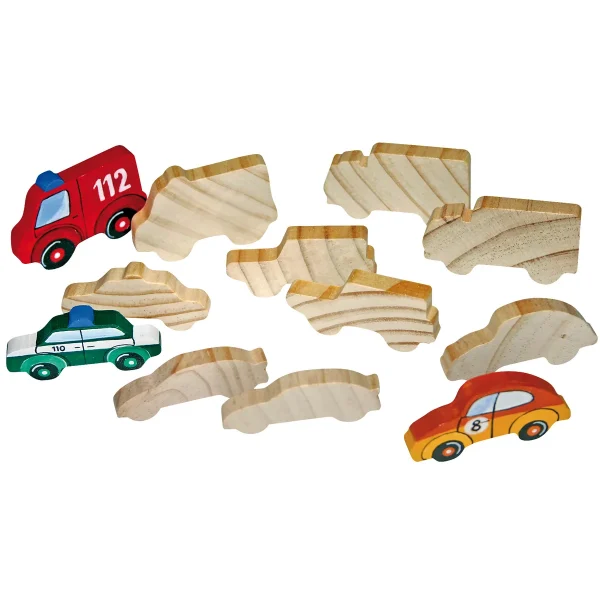 Figurines bois Véhicules lot de 12 — Eduplay jouet pédagogique crèche