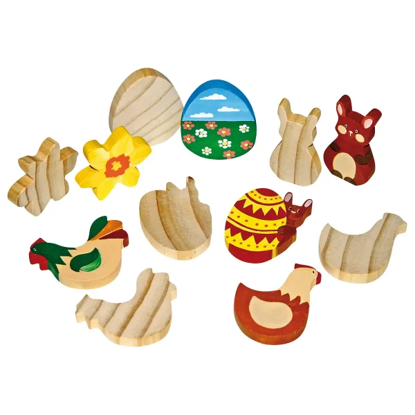 Ensemble de 12 figurines Pâques en bois — Jouet éducatif Eduplay